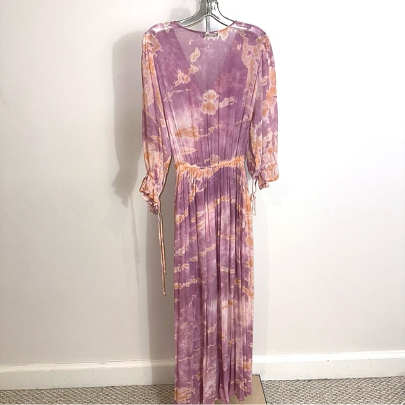 Young Fabulous & Broke Purple and Orange crepe tie dye Dress - Picture 7 of 7